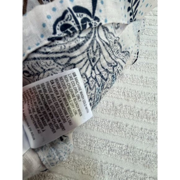 Tasso Elba Mens Floral Linen Short-Sleeve Button Up Shirt XL White/Multicolor - Picture 5 of 8